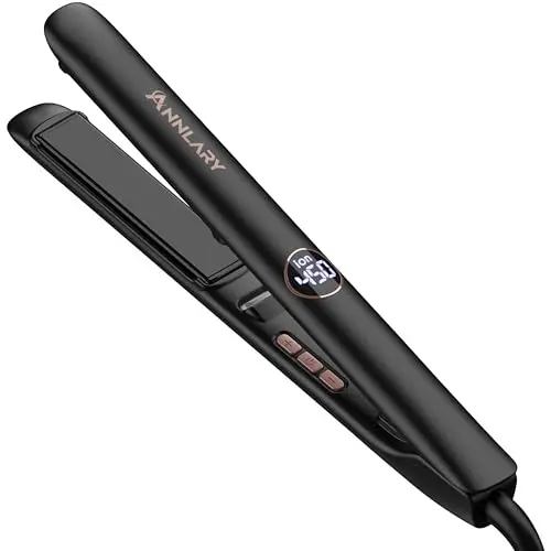 ANNLARY Black Titanium Ceramic Hair Straightener and Curler