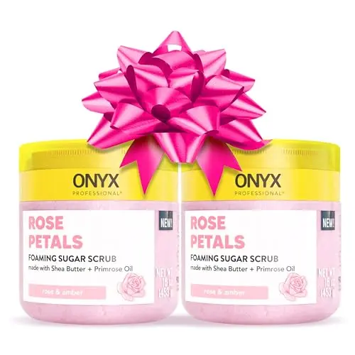 Onyx Professional Foaming Body Scrub jar with built-in scrubber lid