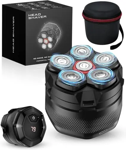 GLLAVA 6D magnetic head shaver with travel case