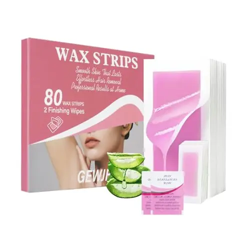 Box of 80 multi-use wax strips for hair removal on face and body