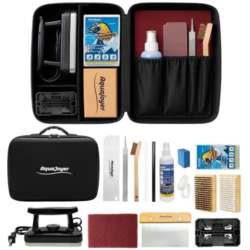 Professional Ski and Snowboard Wax Kit with iron and tools