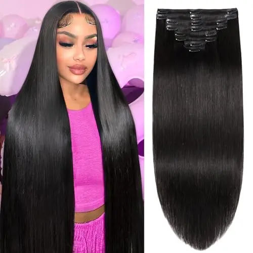 CWRDK double weft clip-in hair extensions for thick black hair