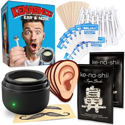 Kenashii nose and ear waxing kit with silicone warming pot and applicators