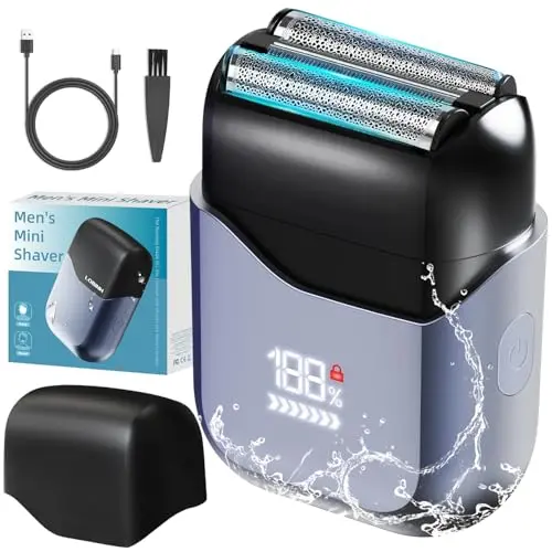 LOBINH mini pocket electric foil shaver with LED display