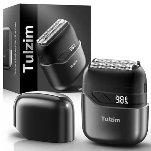 Tulzim Electric Foil Shaver in carbon black with LED display