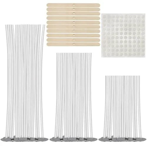 YIEHRNS 150-piece candle wick kit with three sizes and wooden holders