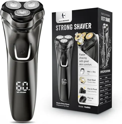 SHPAVVER cordless wet/dry rotary shaver in luxury black