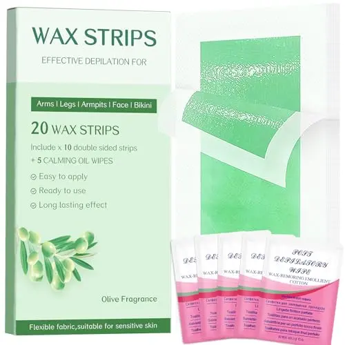 KAGZWXX No-Heat Natural Wax Strips for Brazilian and facial hair removal